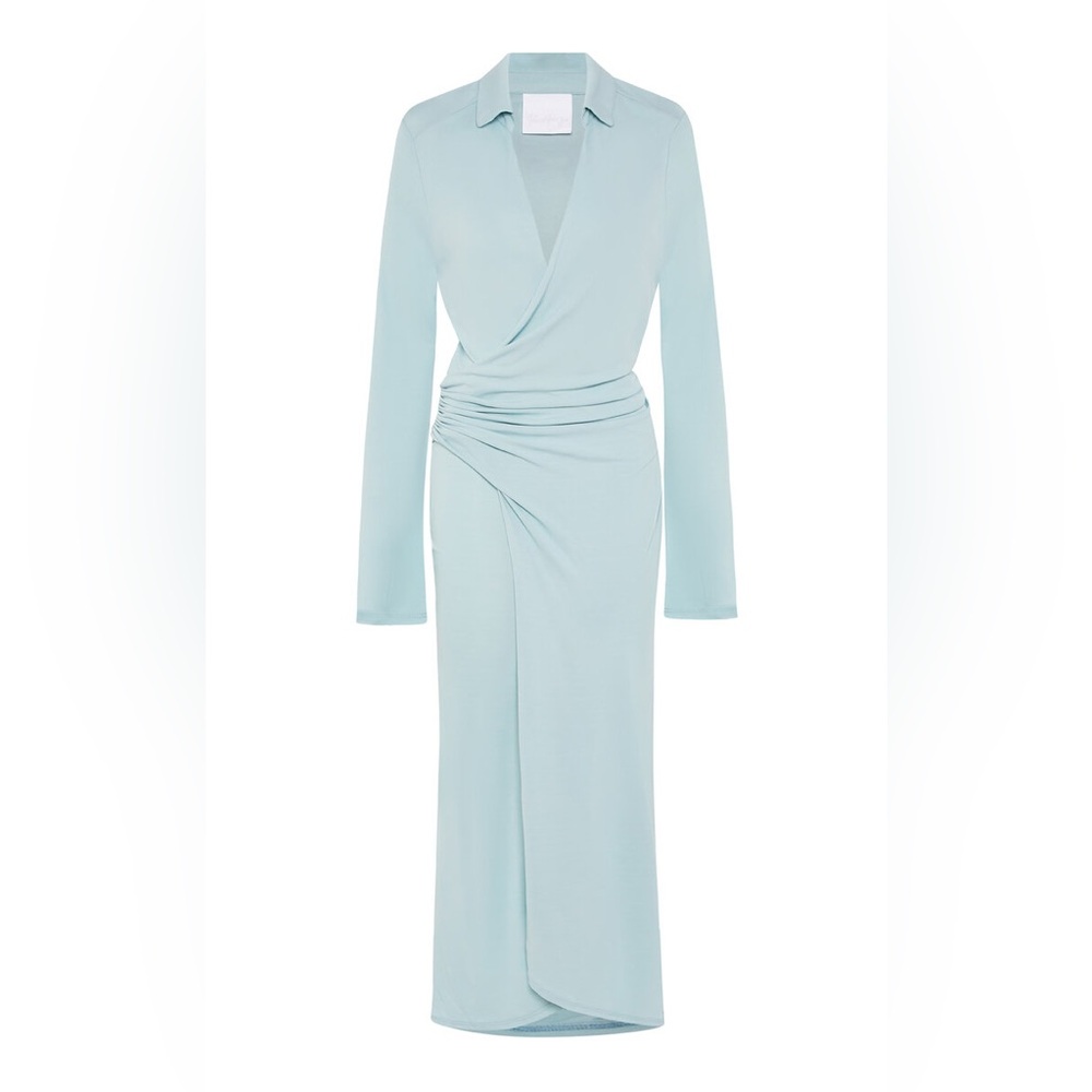 Wrap Front Shirt Dress Mineral Blue